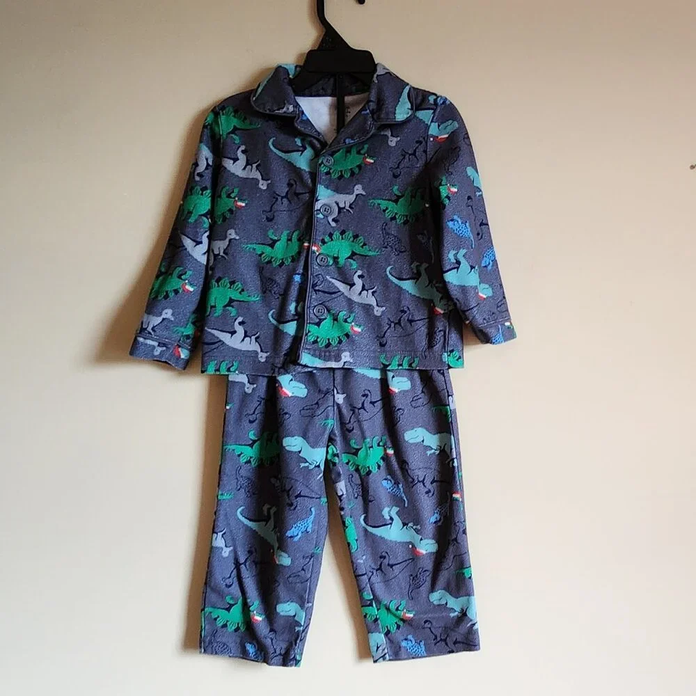 Carters Fleece Pajamas With Dinosaur Two Piece Set Size 2T